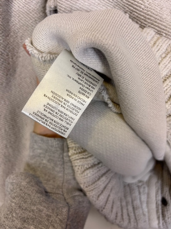 Free People We The Free Light Cream Button-Front Knit Bomber Jacket Medium - Picture 8 of 8